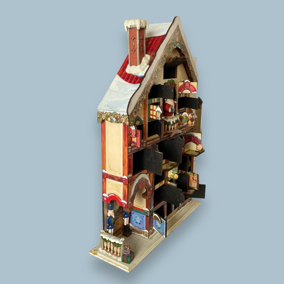 Costco Wooden Advent Calendar Victorian House With Santa 24 Compartment - Picture 3 of 14